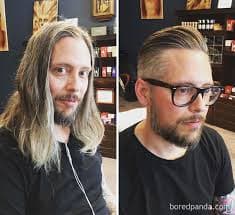 Before and after hair transformation